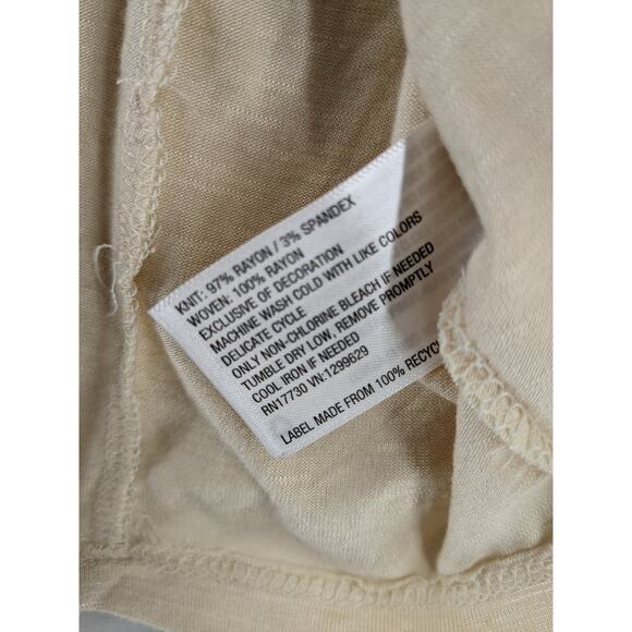 Knox Rose Embroidered Blouse S Cream Flutter Floral Ruffle Top Work Casual Drape - Picture 7 of 12